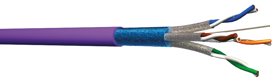 CABLE RESEAU F/FTP CAT6A LSZH 500M VIOLET