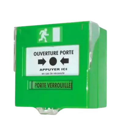 DM 1 contact en saillie ou encastrable VERT "sans marquage" UNIVERSEL + CAPOT