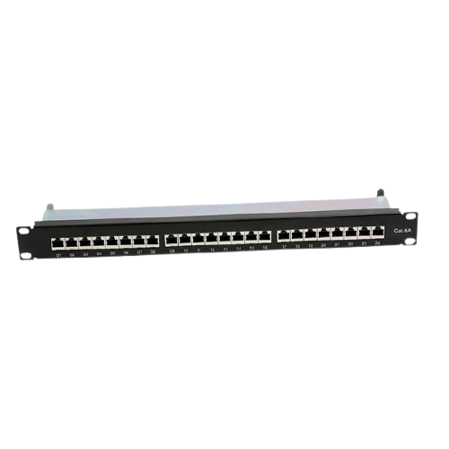 Panneau de brassage 1U 19" 24 ports Cat 6A STP