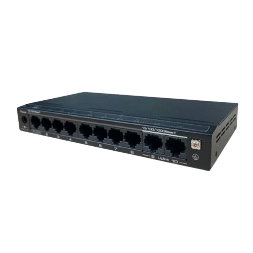 SWITCH POE 8 PORTS AVEC 2 PORTS UPLINK