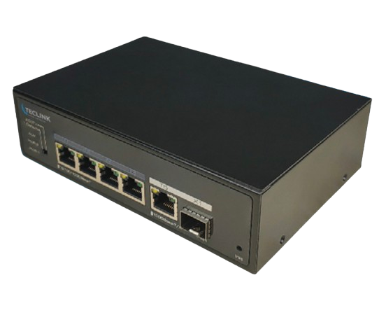 SWITCH POE 4 PORTS GIGABIT DURCI (DC 12V-48V),SANS ALIMENTATION 