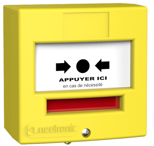 [4710J1C] DM 1 CONTACT "APPUYER ICI" JAUNE AVEC CAPOT