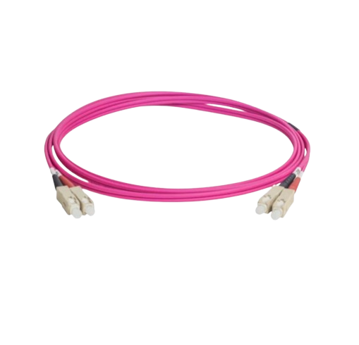 [JLCLC2DOM4] JARRETIERE OPTIQUE OM4 CONNECTEUR LC VERS LC 2m Rose