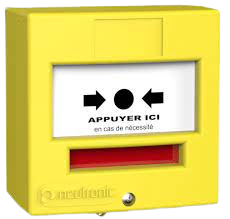 [5710J1] DM 1 contact en saillie ou encastrable JAUNE "APPUYER ICI"